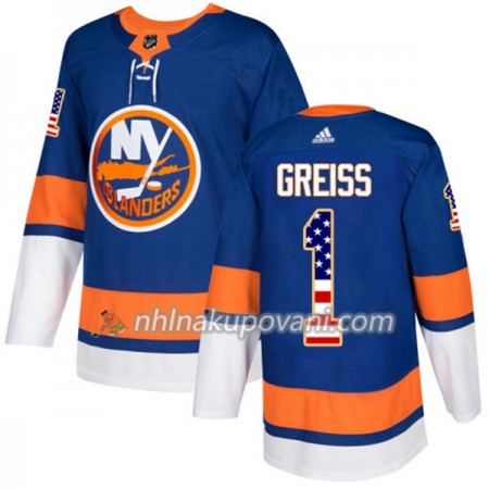 New York Islanders Dresy Thomas Greiss 1 2017-2018 USA Flag Fashion Modrá Adidas Authentic - Pánské New York Islanders Dresy Thomas Greiss 1 2017-2018 USA Flag Fashion Modrá Adidas Authentic - Pánské